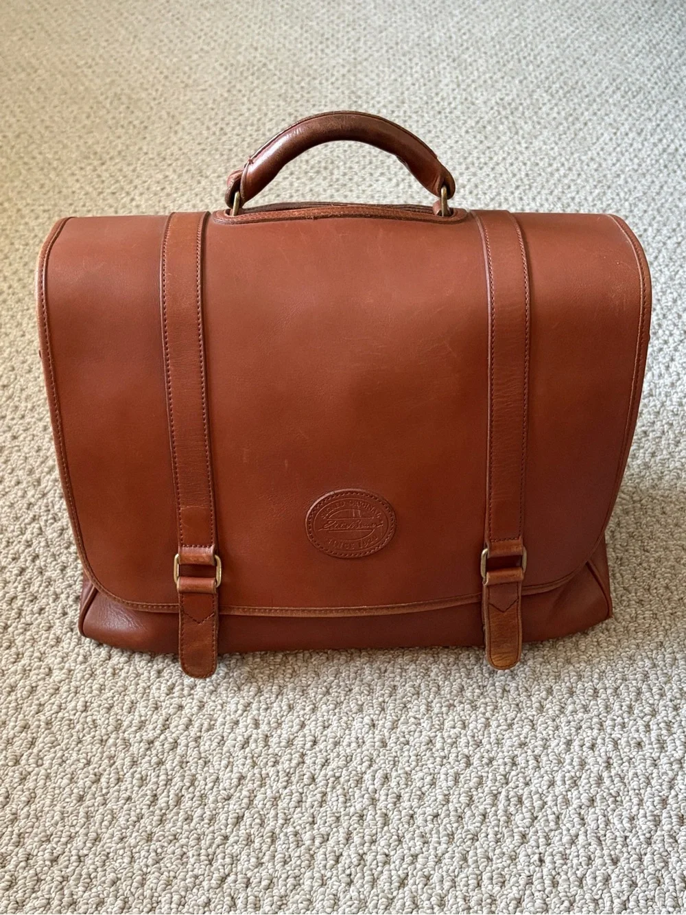 Eddie Bauer Leather Briefcase in Chestnut